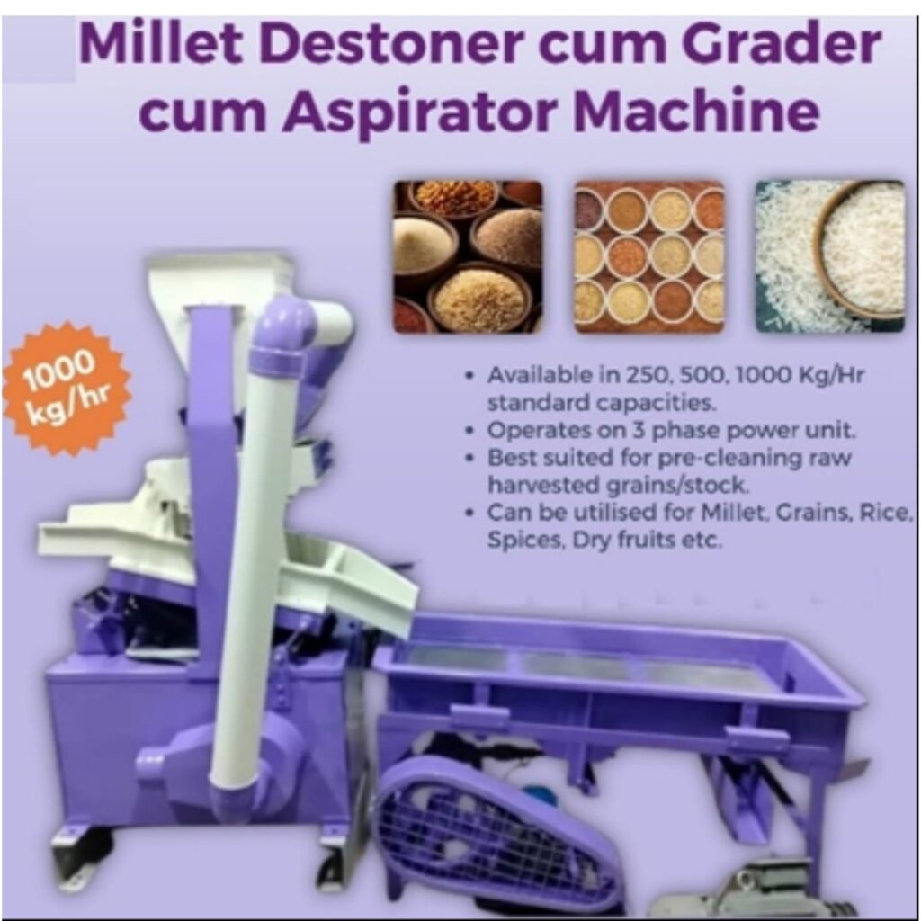 Millet Destoner Cum Grader Cum Aspirator